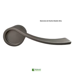 Manivela de Diseño Modelo Nito níquel mate-Herrajes de Andalucía