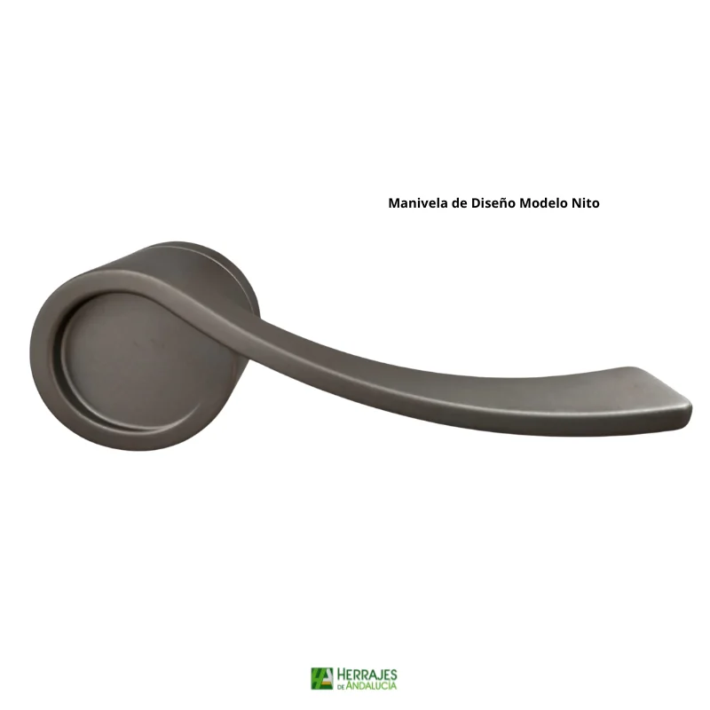 Manivela de Diseño Modelo Nito níquel mate-Herrajes de Andalucía
