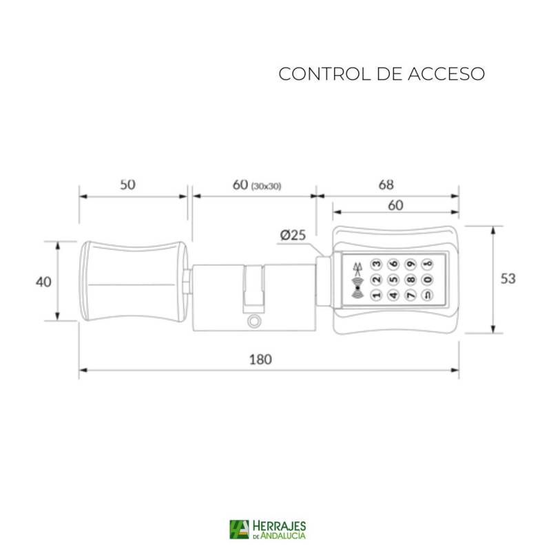 Medidas-Control de acceso Inther-cilindro electrónico-Herrajes de Andalucía