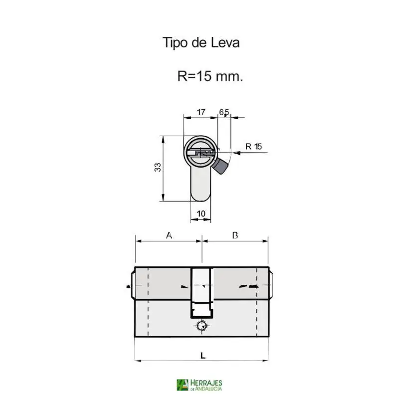 Cilindro alta seguridad modelo IT18 Inther. Herrajes de Andalucía