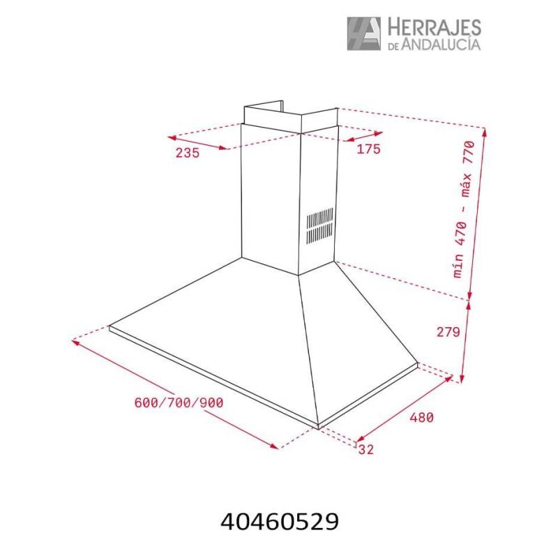 Campana DBP 90 Wish Inox 90 cm | Herrajes de Andalucía