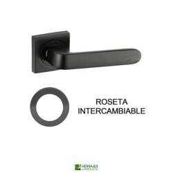 Manivela NORA con roseta negra mate | Herrajes de Andalucía