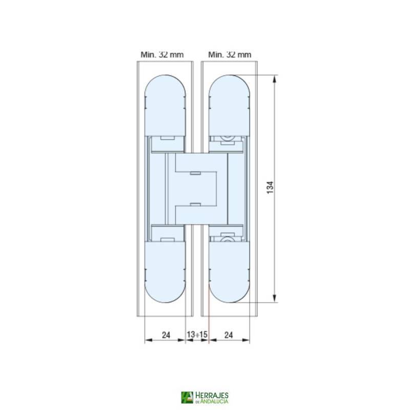 Bisagra Oculta Modelo Beta 30 reversible-Herrajes de Andalucía