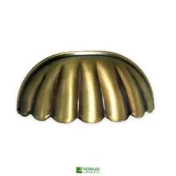 TIRADOR MODELO CONCHA PARA MUEBLES. ESTILO RUSTICO EN ACABADO CUERO..78X29MM-64MM