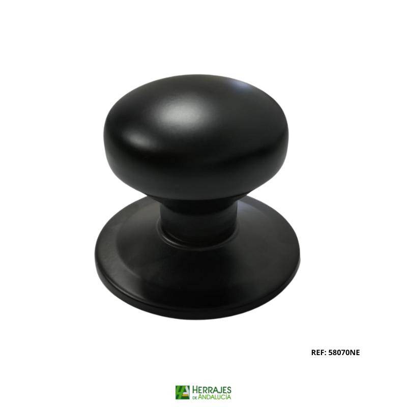 Pomo Redondo Exterior Negro | Herrajes de Andalucía