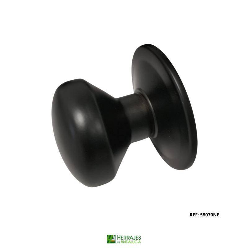 Pomo Redondo Exterior Negro | Herrajes de Andalucía