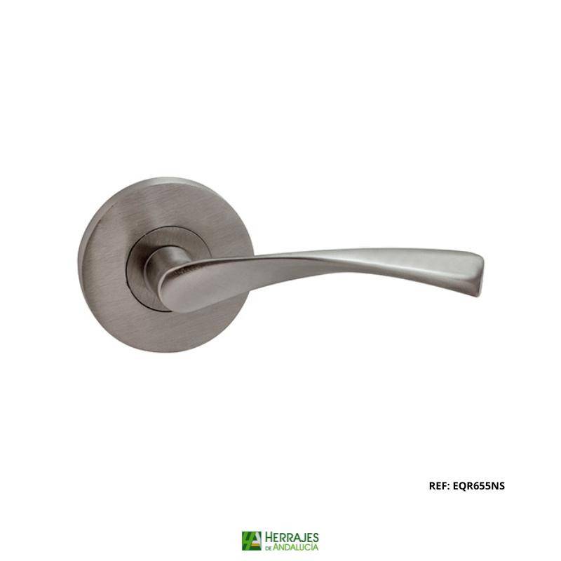 Manivela puerta níquel satinado 65mm | Herrajes Andalucía