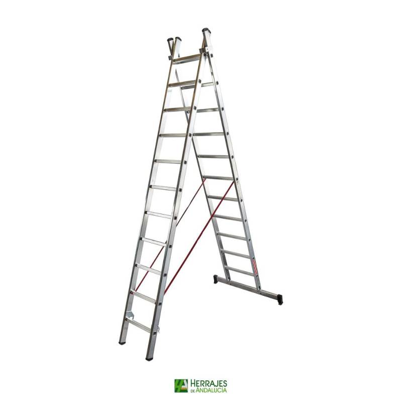 Escalera profesional doble 11 peldaños-Herrajes de Andalucía