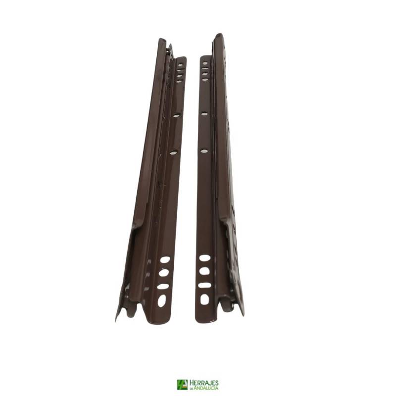 Juego de guías para cajón en acabado marrón de 500mm-Herrajes de Andalucia