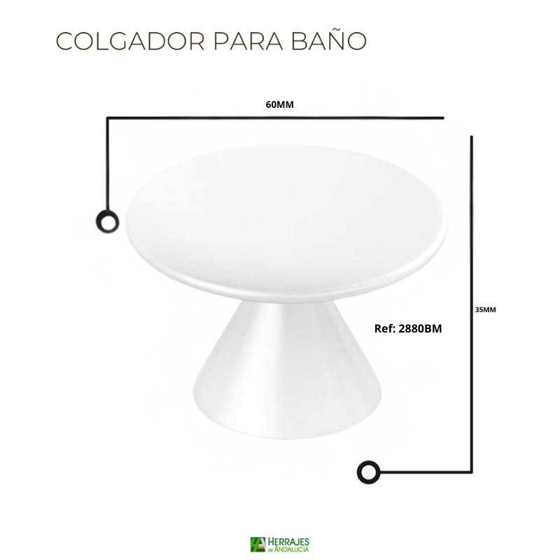 Colgador diábolo blanco mate 35x60 mm | Herrajes de Andalucía