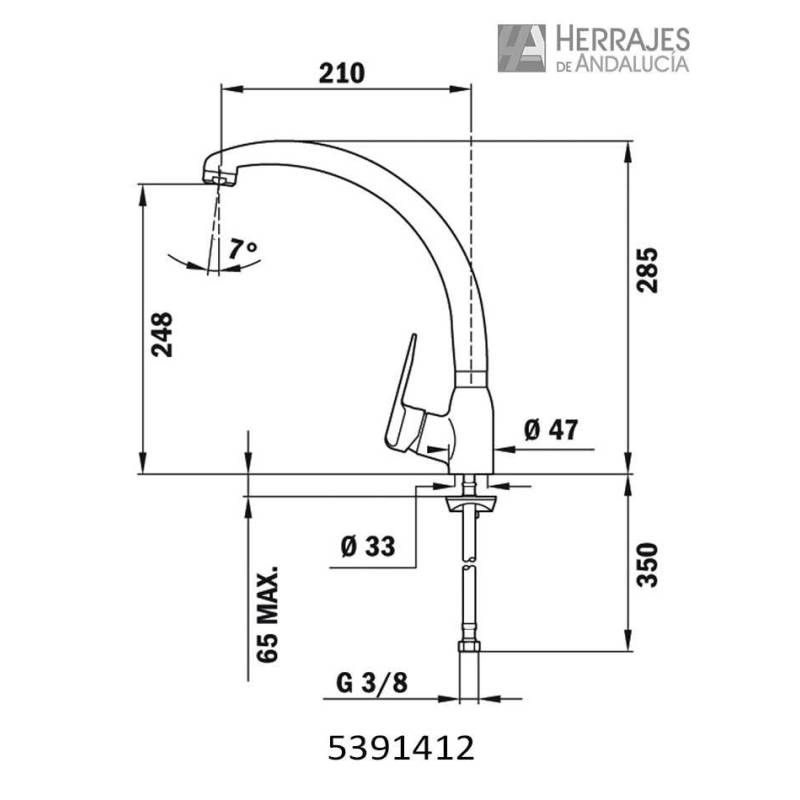 Grifo monomando conducto alto giratorio Teka-Herrajes de Andalucía