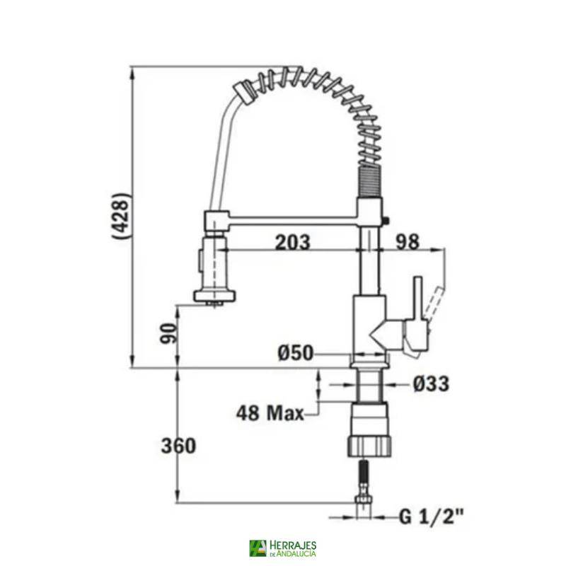 Grifo Teka IN 939 Cromado Profesional - Herrajes de Andalucía
