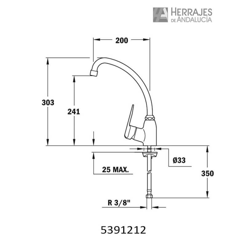 Grifo Teka IN 912 Cromo | Herrajes de Andalucía