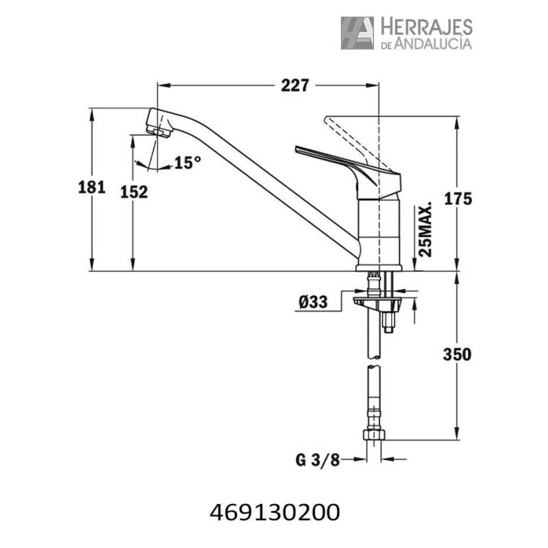 Grifo cocina Teka MTP913 giratorio-Herrajes de Andalucía