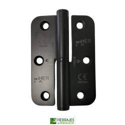 Bisagra 9065 canto redondo negra | Herrajes de Andalucía