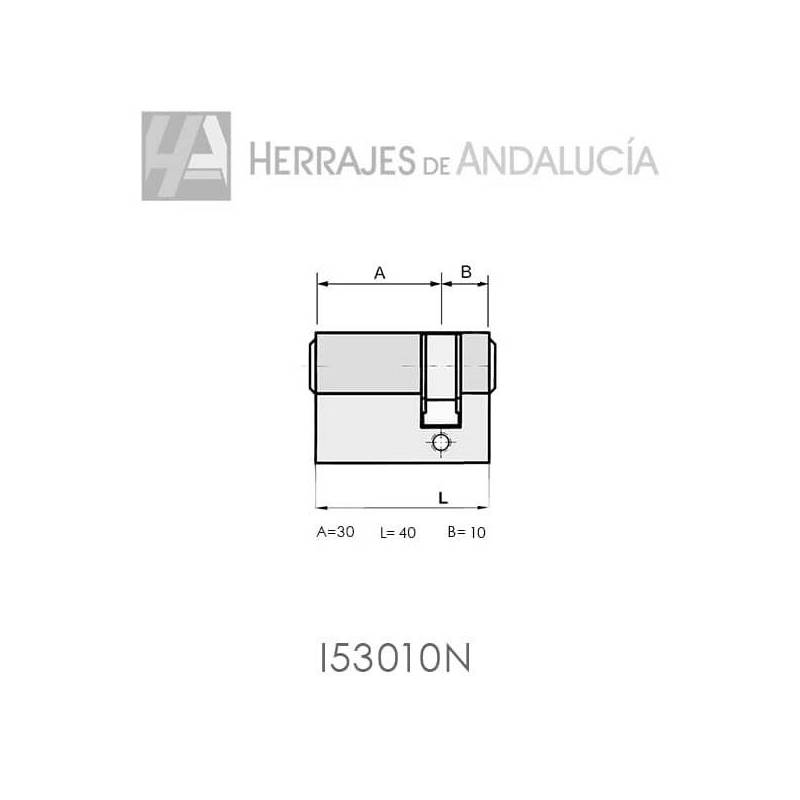 Cilindro I5 30x10mm níquel-Herrajes de Andalucía
