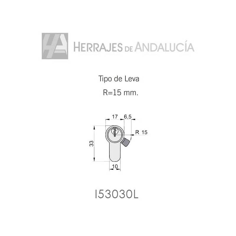 Cilindro serreta I5 latón 30x30mm-Herrajes de Andalucía