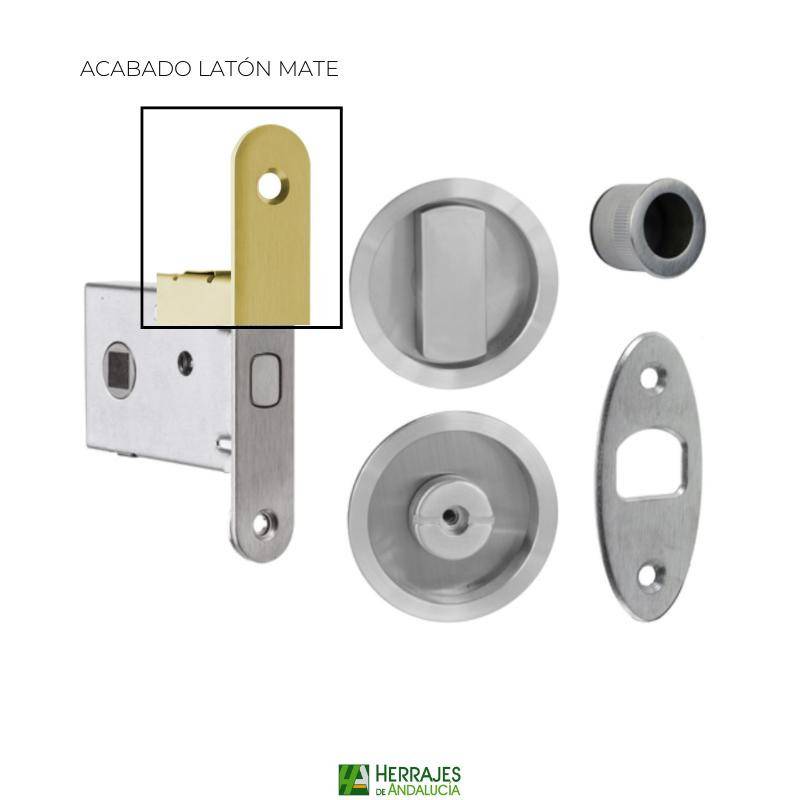 Kit condena puertas correderas 102 latón mate | Herrajes de Andalucía