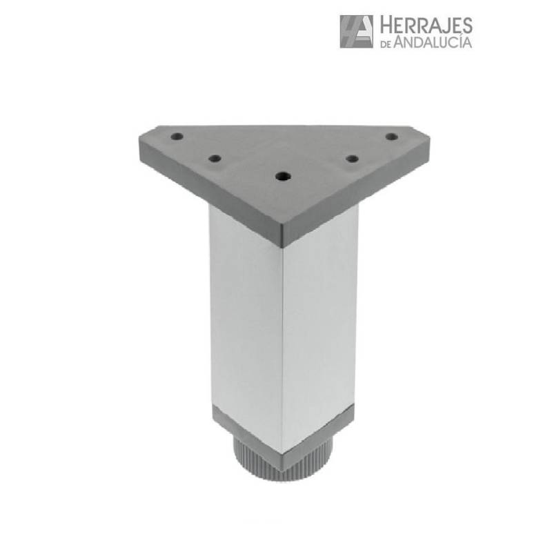 Pata cuadrada aluminio 120 mm regulable – Herrajes de Andalucía