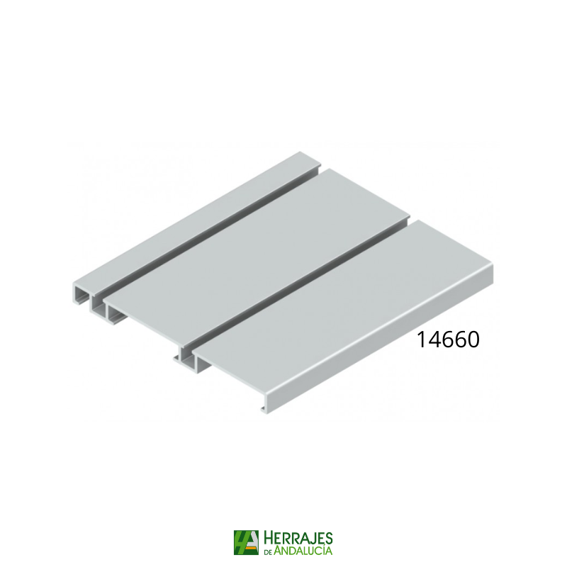 Perfil aluminio plata de 4 metros-Herrajes de Andalucía