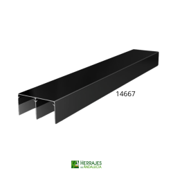 Carril superior armario negro 4 metros | Herrajes de Andalucía