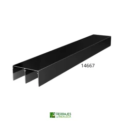 Carril superior armario negro 4 metros | Herrajes de Andalucía