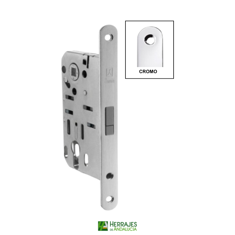 Cerradura magnética modelo B-SMART-perfil cromo brillo-con bocallave-Herrajes de Andalucía
