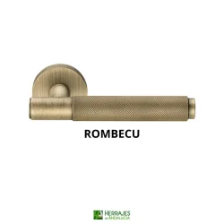Juego Manivela Rombe con roseta cuero-Herrajes de Andalucía