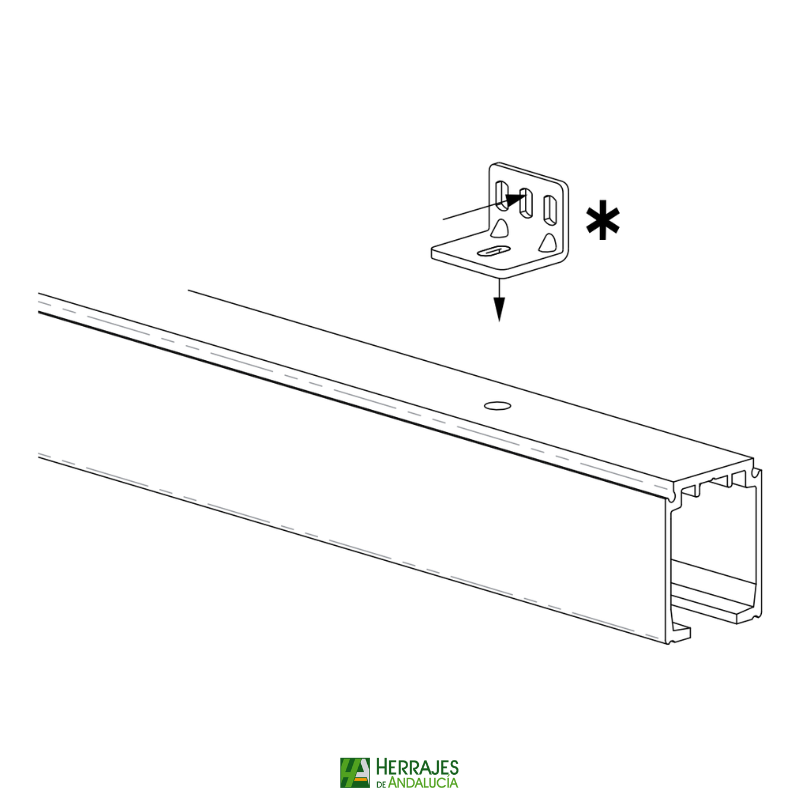 Soporte de pared para perfiles Float y Alfa12-Herrajes de Andalucía