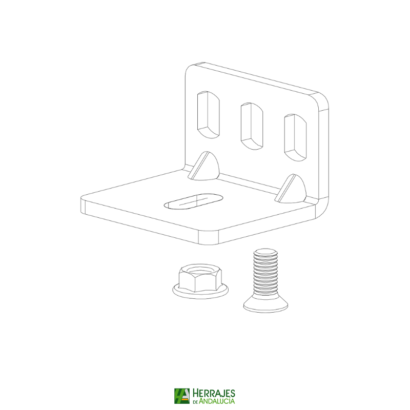Soporte de pared para perfiles Float y Alfa12-Herrajes de Andalucía