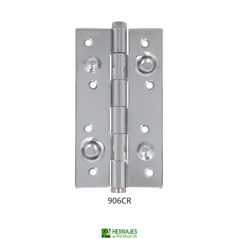 Bisagra Seguridad 150x80mm cromo brillo sin remate | Herrajes de Andalucía