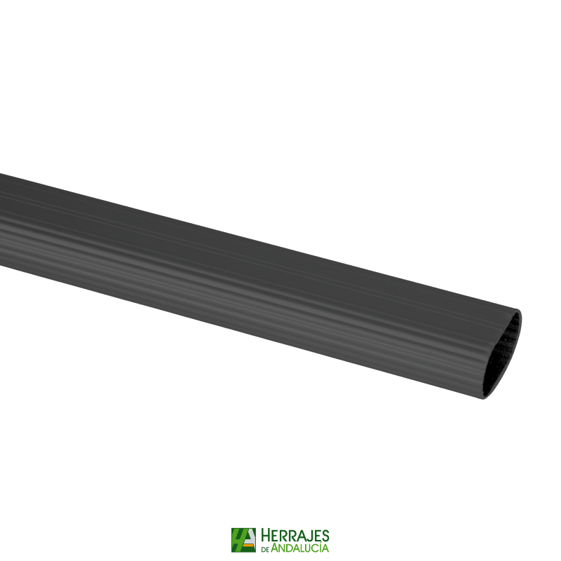 Barra ovalada armario negra 1.95m-Herrajes de Andalucía