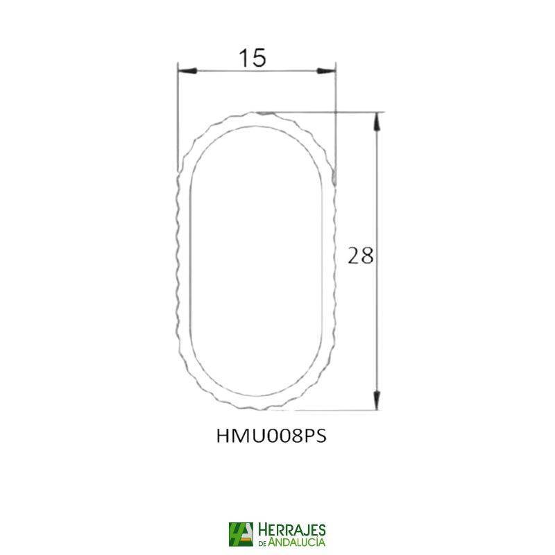 Medidas-Barra ovalada armario negra 1.95m-Herrajes de Andalucía