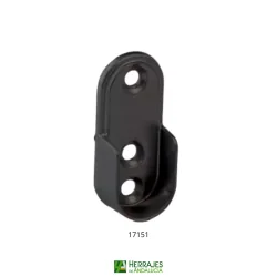 Soporte barra armario ovalada negro | Herrajes de Andalucía