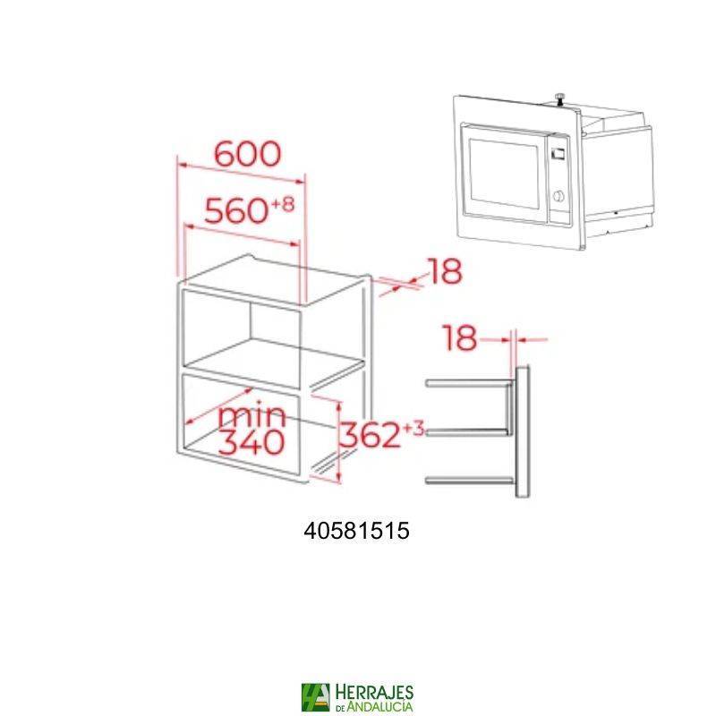 Microondas Integración + Grill Teka MWE225FI | Herrajes de Andalucía
