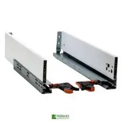 GUIAS CAJÓN S-LINE PARA COCINAS Y ARMARIOS.PANEL LATERAL EXTRA FINO. GUIA S-LINE.. H-121 ANTRACITA 350 MM.