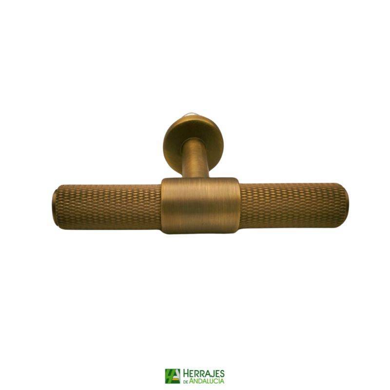 Pomo ROMBO cuero satinado 95×54 mm | Herrajes de Andalucía