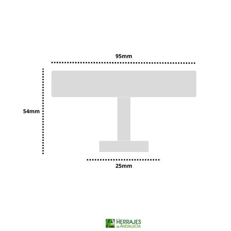 Medida-Pomo ROMBO negro 95×54 mm | Herrajes de Andalucía