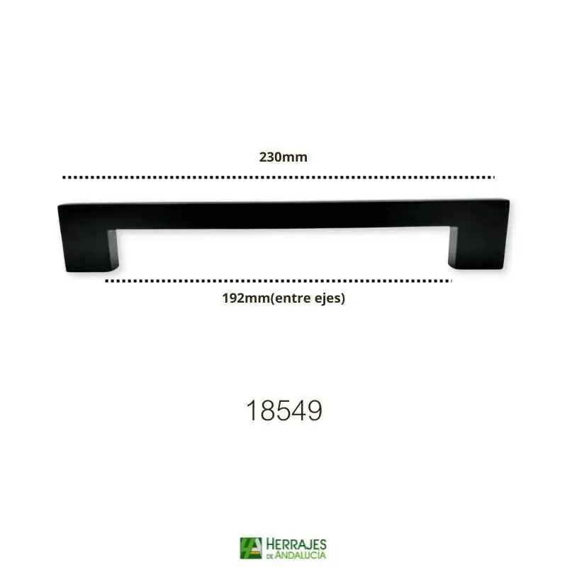 Medidas-Tirador mueble Modelo Basic 192mm-Herrajes de Andalucía