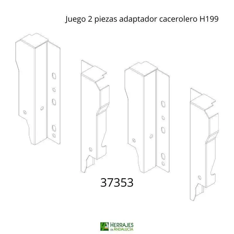 Juego adaptador cacerolero superior H199 HIPLUS-Herrajes de Andalucía
