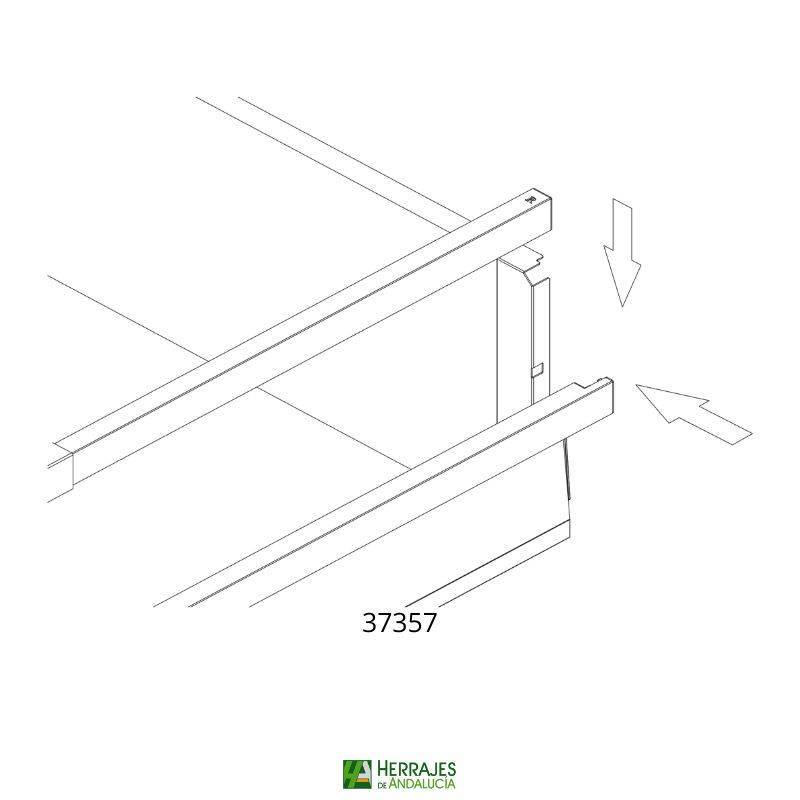 Juego varilla rectangular blanca 500 HIPLUS-Herrajes de Andalucía