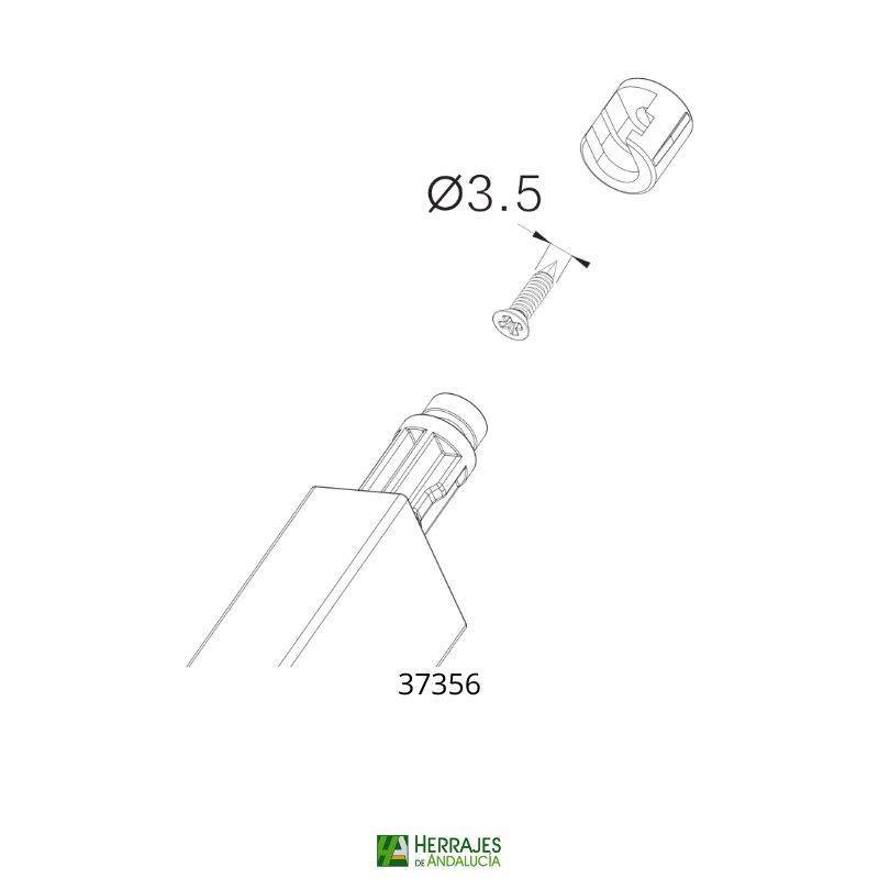 Juego varilla HIPLUS rectangular superior 500 blanca Inther-Herrajes de Andalucía
