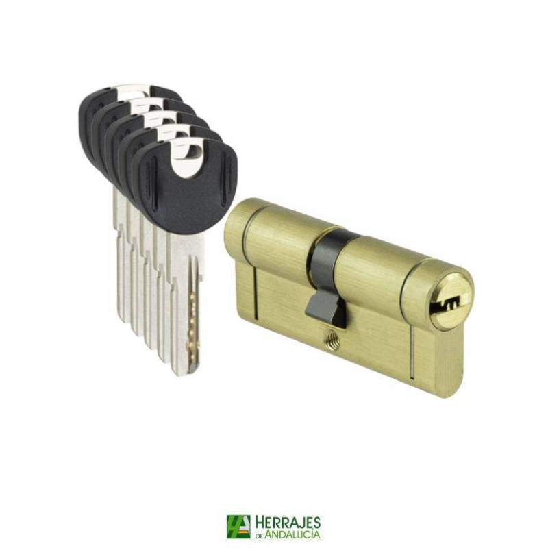 Cilindro alta seguridad Plus 30x50mm latón-Herrajes de Andalucía