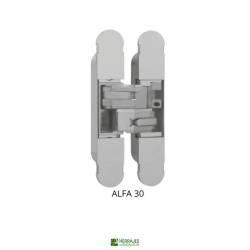 Bisagra oculta ALFA 30 plata 3D 180° | Herrajes de Andalucía