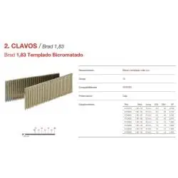 CLAVOS BRAD TEMPLADO 1.83...