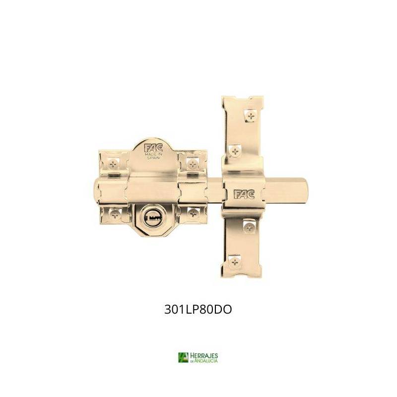Cerrojo FAC 301LP/80 Dorado Sistema L | Herrajes Andalucía