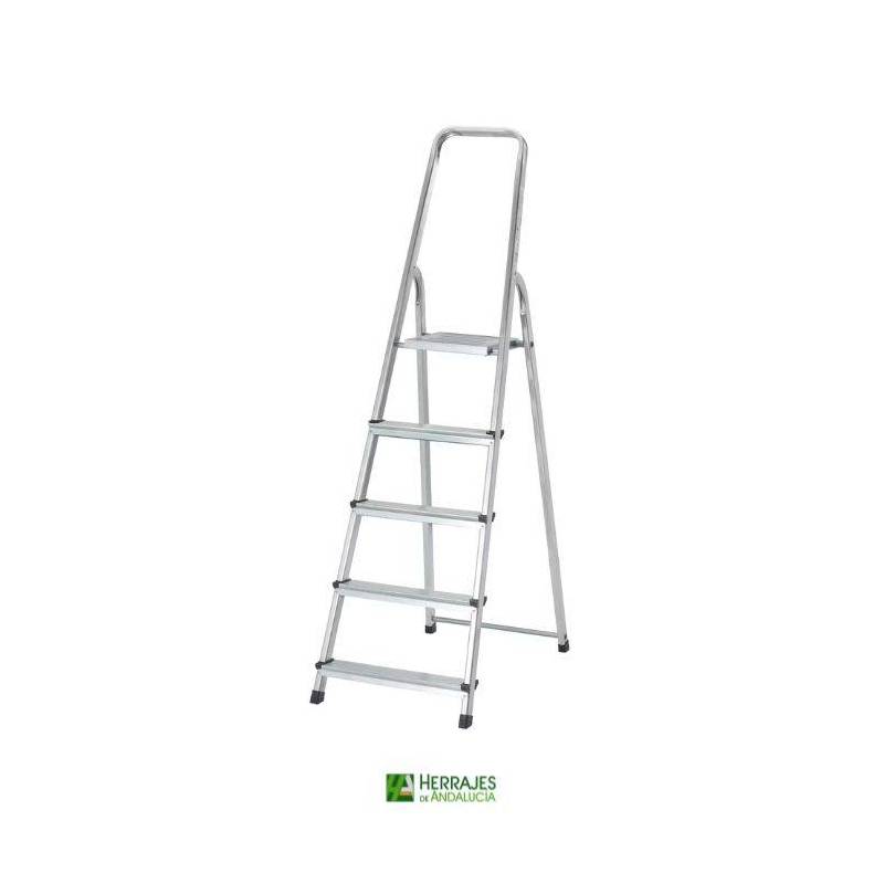 Escalera aluminio 5 peldaños-Herrajes de Andalucía