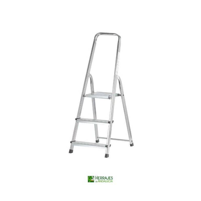 Escalera aluminio de 3 pasos-Herrajes de Andalucía