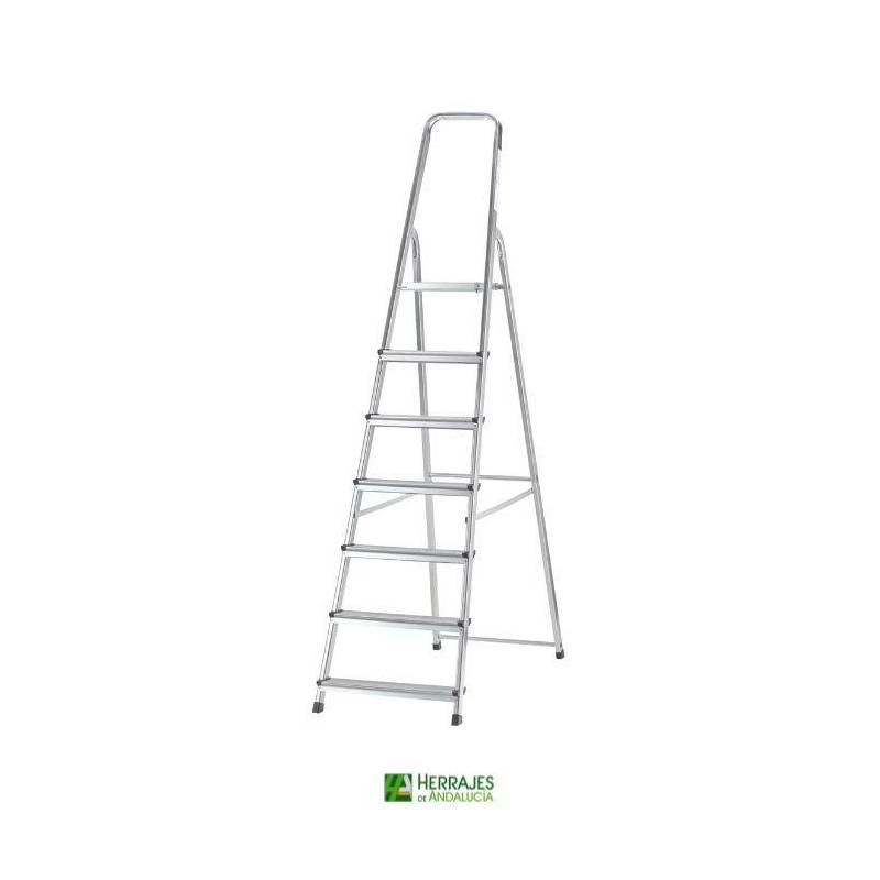Escalera aluminio 7 peldaños-Herrajes de Andalucía