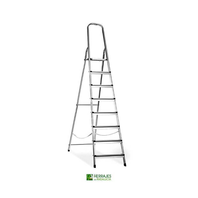 Escalera de aluminio de 8 peldaños-Herrajes de Andalucía